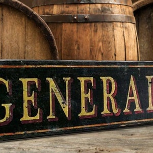 General Store Sign Antique Style Handmade Wood Decor image 1