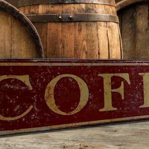 Coffee Wood Sign - Hand Made Vintage Wooden Decor