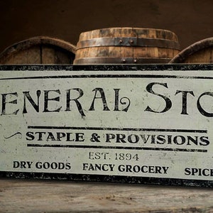 General Store Wood Sign - HandCrafted Rustic Wooden Decor