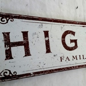 Personalized Family Name Wood Sign Distressed - Hand-crafted Wooden Decor