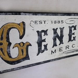 Rustic General Store Mercantile Wood Sign - Hand Crafted Antique Wooden Decor