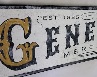 Rustic General Store Mercantile Wood Sign - Hand Crafted Antique Wooden Decor