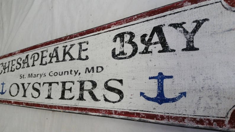 Chesapeake Bay Oysters Wood Sign Handmade Wooden Decor image 2