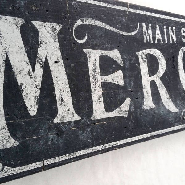 Old Mercantile Wood Sign - HandCrafted Rustic Wooden Kitchen Decor