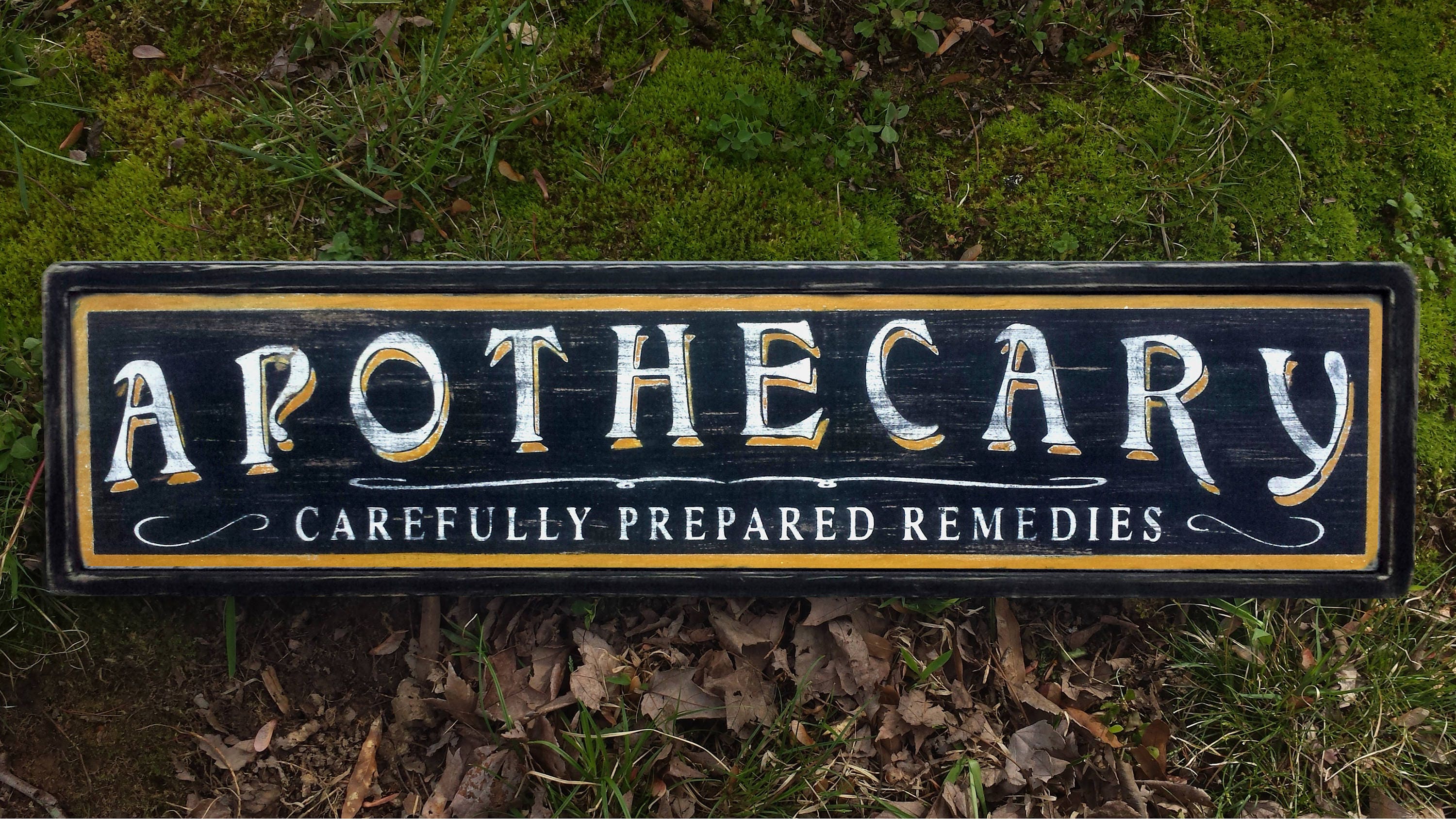 Custom Apothecary Wood Sign Handmade Wooden Decor | Etsy