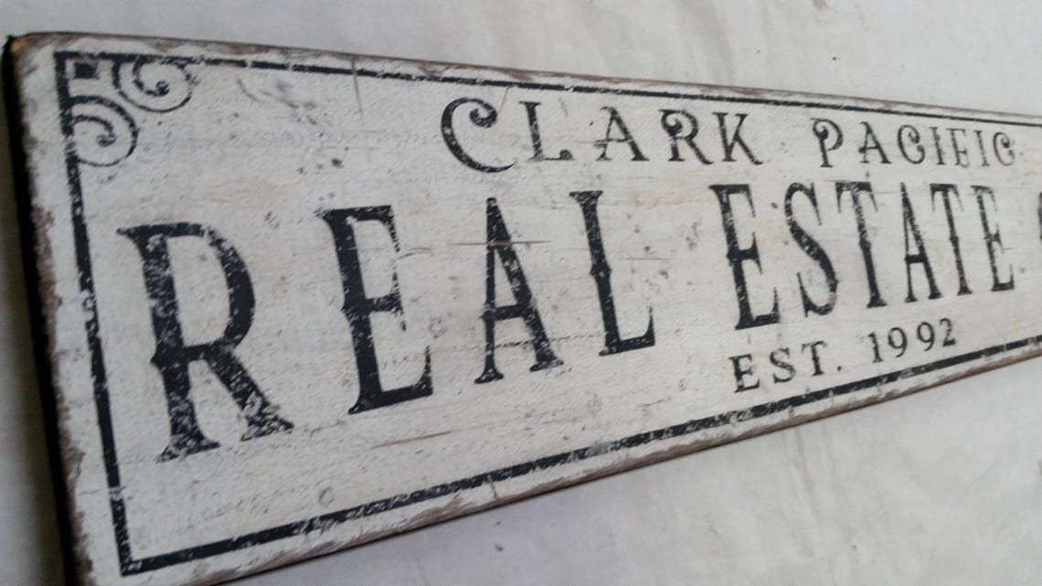 Custom Real Estate Wood Sign Hand Made Wooden Antique Signs Etsy