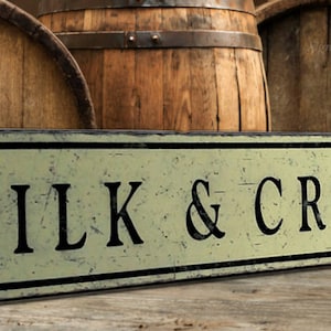 Milk and Cream Company Wood Sign - HandCrafted Rustic Wooden Decor