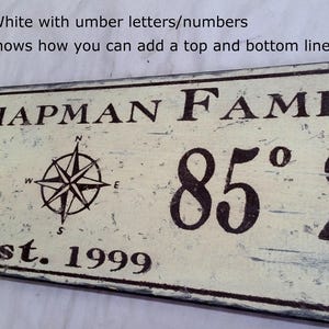 Personalized Latitude Longitude Wood Sign With Nautical Compass- Hand Crafted Custom Wooden Rustic Decor image 6