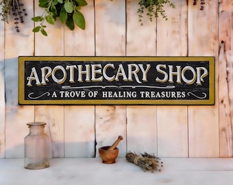 Apothecary Shop Wood Sign - Antique Style