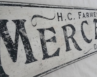 Personalized Farmer Mercantile Wood Sign - Hand Crafted Rustic Wooden Decor
