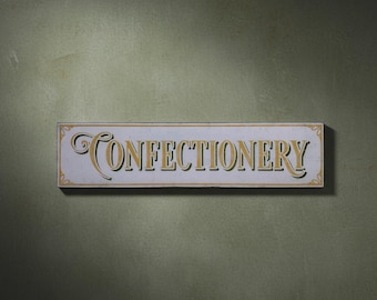 Confectionery Wood Sign Antique Style - Handmade decor