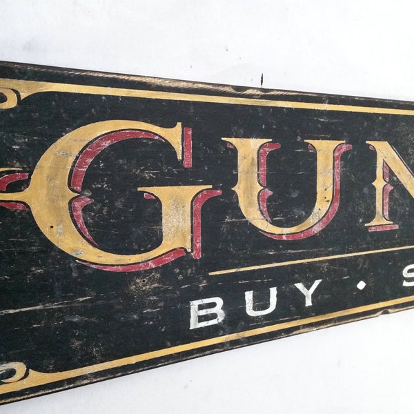 Gunsmith Wood Sign - Hand Crafted Antique Decor