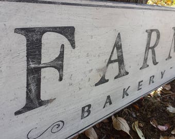 Antique Style Farmhouse Bakery Wood Sign - Handmade Vintage Style Wooden Decor