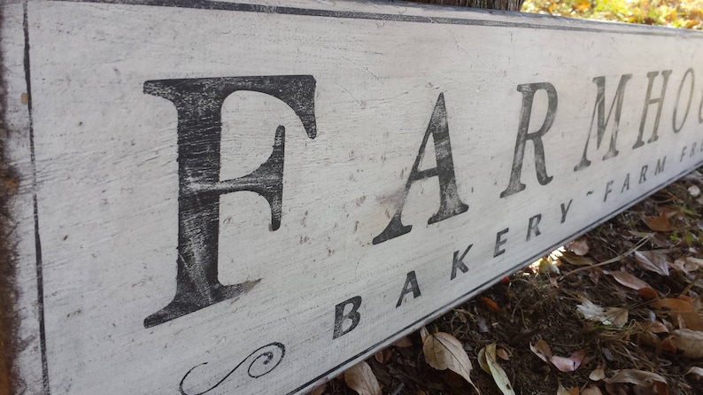 Antique Style Farmhouse Bakery Wood Sign Handmade Vintage Style Wooden Decor image 1