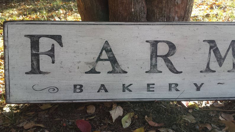 Antique Style Farmhouse Bakery Wood Sign Handmade Vintage Style Wooden Decor image 2