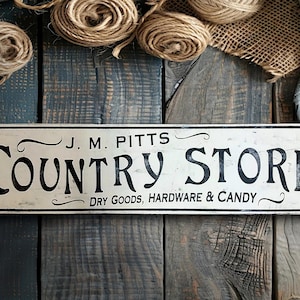Rustic Country Store Wood Sign - Antique Style Wood Decor