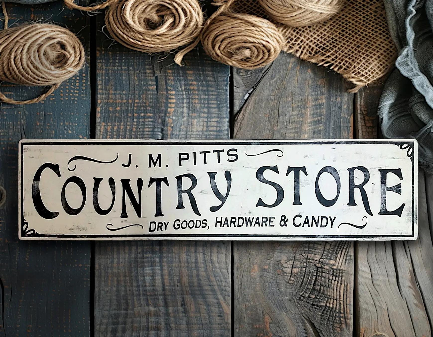 Rustic Country Store Wood Sign - Antique Style Wood Decor - Etsy