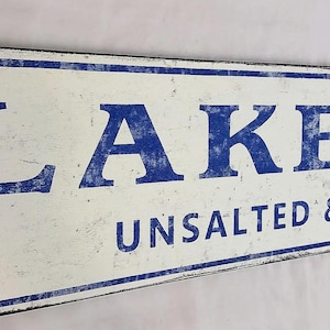 Lake Life Unsalted and Shark Free Sign - Handmade