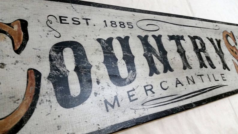 Rustic Country Store Mercantile Wood Sign - Hand Crafted Antique Wood Decor 