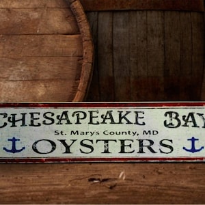 Chesapeake Bay Oysters Wood Sign Handmade Wooden Decor image 1