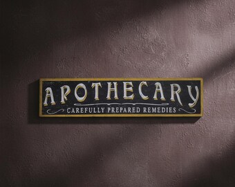 Antique style Apothecary Wood Sign - Handmade Wooden Decor