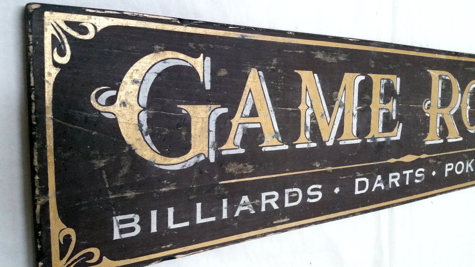 Game Room Antique Style Wood Sign Hand Made Wooden Decor Etsy
