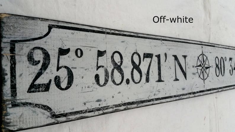Personalized Latitude Longitude Wood Sign With Nautical Compass- Hand Crafted Custom Wooden Rustic Decor image 3