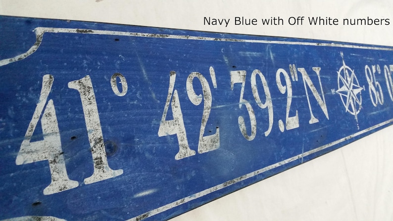 Personalized Latitude Longitude Wood Sign With Nautical Compass- Hand Crafted Custom Wooden Rustic Decor image 5
