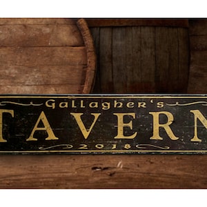 Personalized Tavern Wood Sign - Hand Crafted Wood Decor