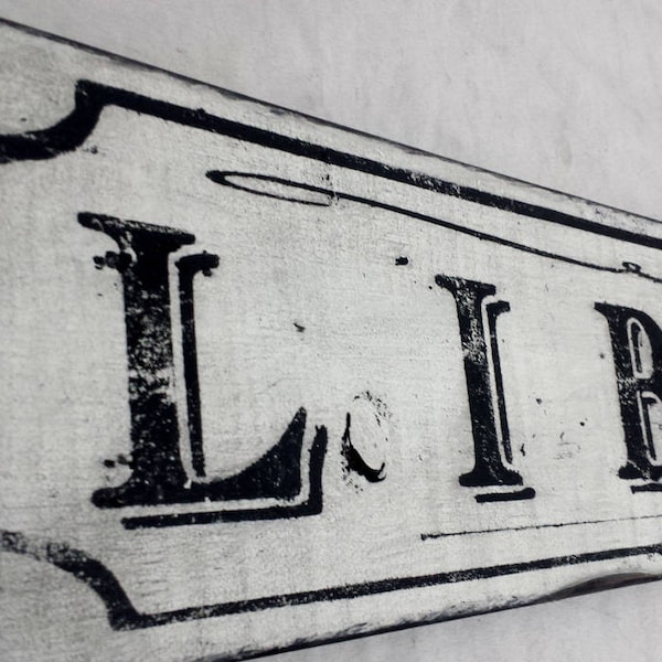 Antique Style The Library Wood Sign - Handmade Rustic Wooden Decor