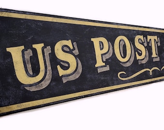 US サインプレート　POST OFFICE US Post Office Sign - Hand-crafted Decor - Etsy