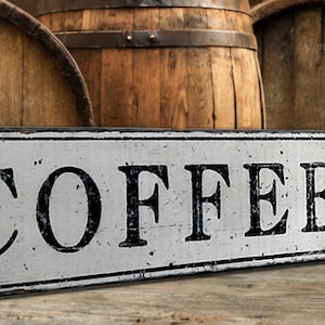 Coffee Bar Wood Sign - Hand Made Vintage Wooden Decor