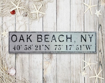 Personalized Latitude Longitude Sign with City State - Handmade Wood Sign