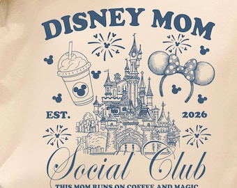 Magic Theme Park Mom PNG, Castle Mom Social Club Design, Cute Theme Park Mom Graphic, Coffee And Magic Mom Life Sublimation PNG