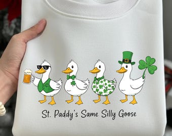 Drôle d'oie PNG de la Saint-Patrick, coquette tendance trèfle porte-bonheur Sublimation pour humoristique, St Pattys day Png, téléchargement numérique