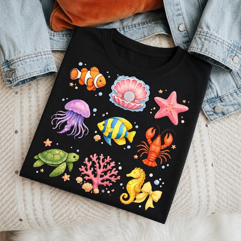Cute Ocean Sea Animals Bundle Clipart, Under the Sea Creatures Collage ...