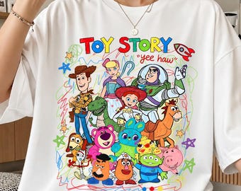 Cartoon Cowboy Space Hero Friends Bundle, Yee Haw Kids Tshirt Design, Pixar Toy Characters Clipart, Funny Retro Sublimation PNG