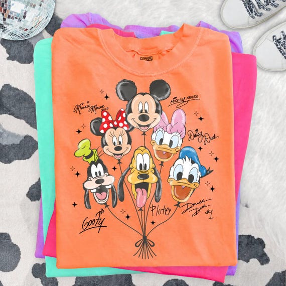 Cartoon Mouse Friends Balloon Heads Bundle, Cute Animal Characters Clipart, Magical Park Theme Tshirt Design, Disney Sublimation PNG