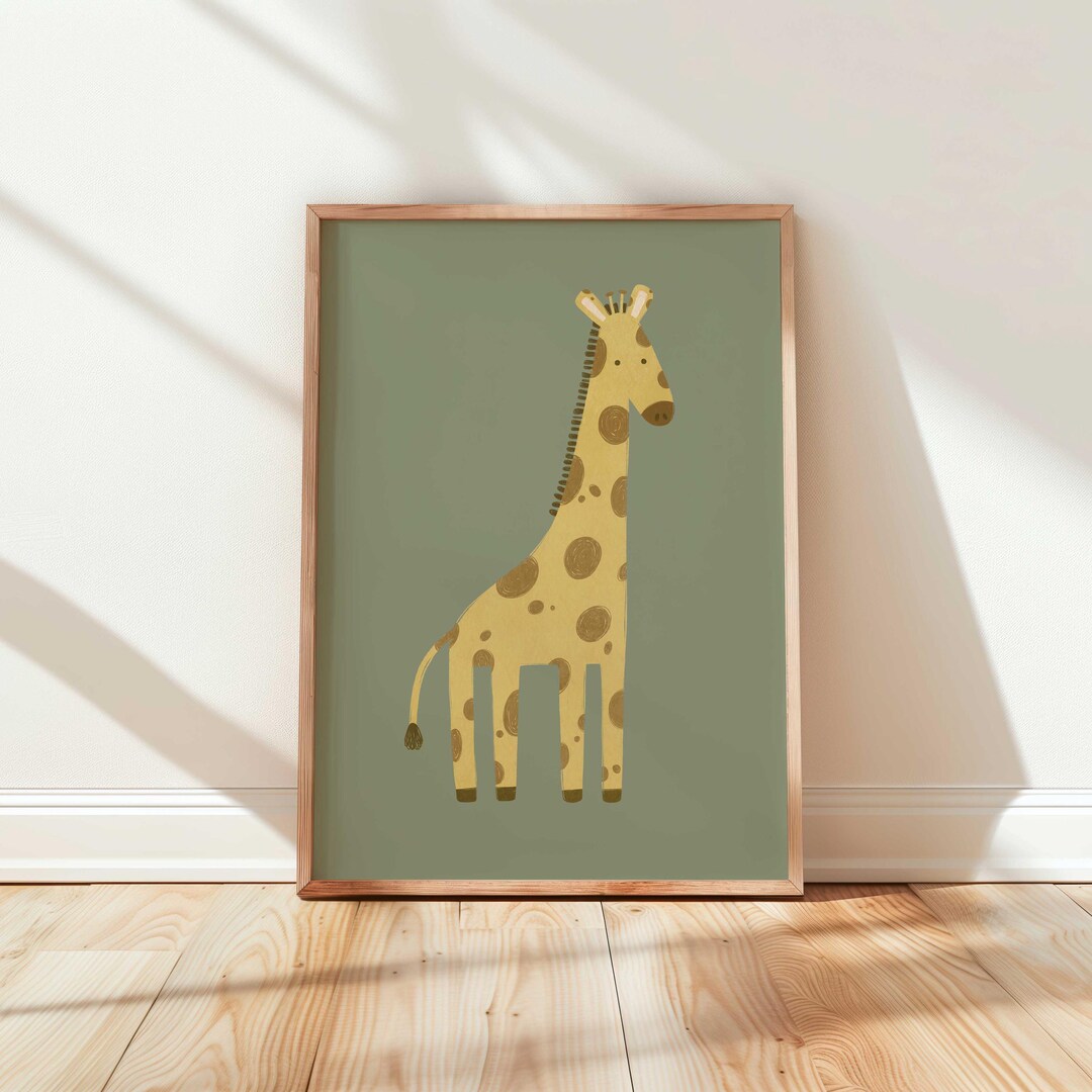 Safari Animals Nursery Kids Wall Art | Lion, Giraffe, Elephant and ...