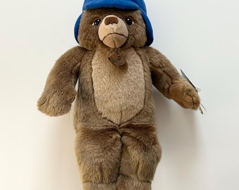 vintage Eden Toys Maurice Sendak Little Bear plush toy featuring a blue hat and a leather tag G14