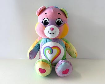 Care Bears plush Togetherness Plush, Rainbow Tie-Dye Fur