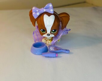 Littlest Pet Shop LPS #672 – Chien Épagneul Authentique Hasbro – Figurine Originale