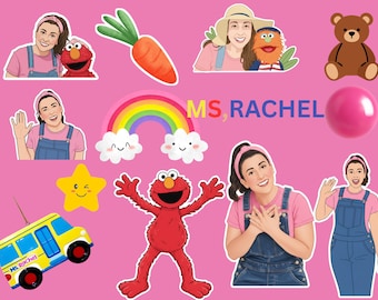 Miss Rachel Birthday Party Clipart | PNG SVG Bundle | Cake Toppers, Party Decor, Stickers, Kids Printable Decorations | Digital Download