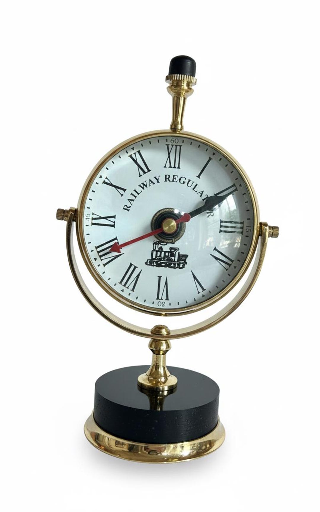 Vintage Railway Regulator Table Clock – Brass Finish Antique Desk Clock ...
