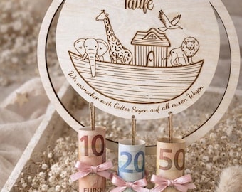 Personalized wooden sign | Noah's Ark sign with engraving | Baptism gift | Baptism remembrance baby wooden sign