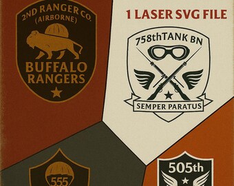 Vintage African American Military Battalions Insignia Patch Set – Airborne & Tank Units