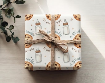 Una galleta dulce está en camino Papel de regalo / Rollo de papel de regalo para baby shower