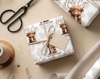 ¡Madre mía, vamos a tener un bebé! / Papel de regalo para baby shower / Papel de regalo unisex