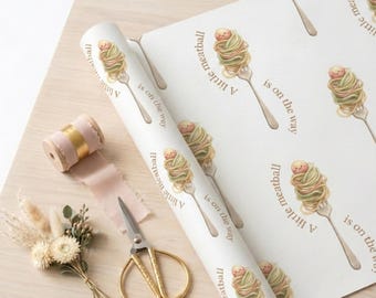 Un pequeño albóndiga viene en camino / Revelación de género / Baby shower con temática de comida italiana / Género neutro