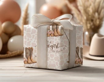 Hay una vaquera en camino Papel de regalo / Rollo de papel de regalo para baby shower de niña